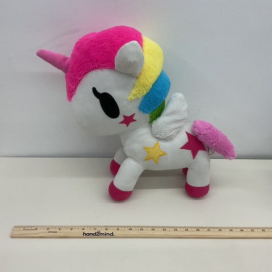 Jumbo Neon Star Tokidoki Unicorno 15" Plush Rainbow Mane Stuffed Animal Toy - Warehouse Toys