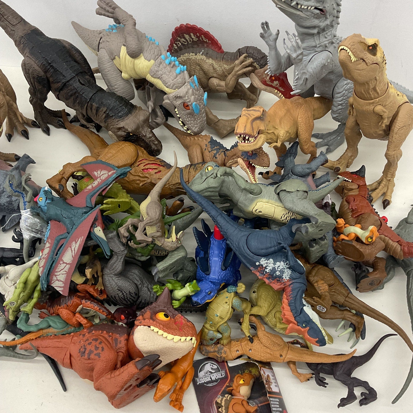 Jurassic Park World 25 lbs T - Rex Dinosaur Action Figures Collection Preowned LOT - Warehouse Toys