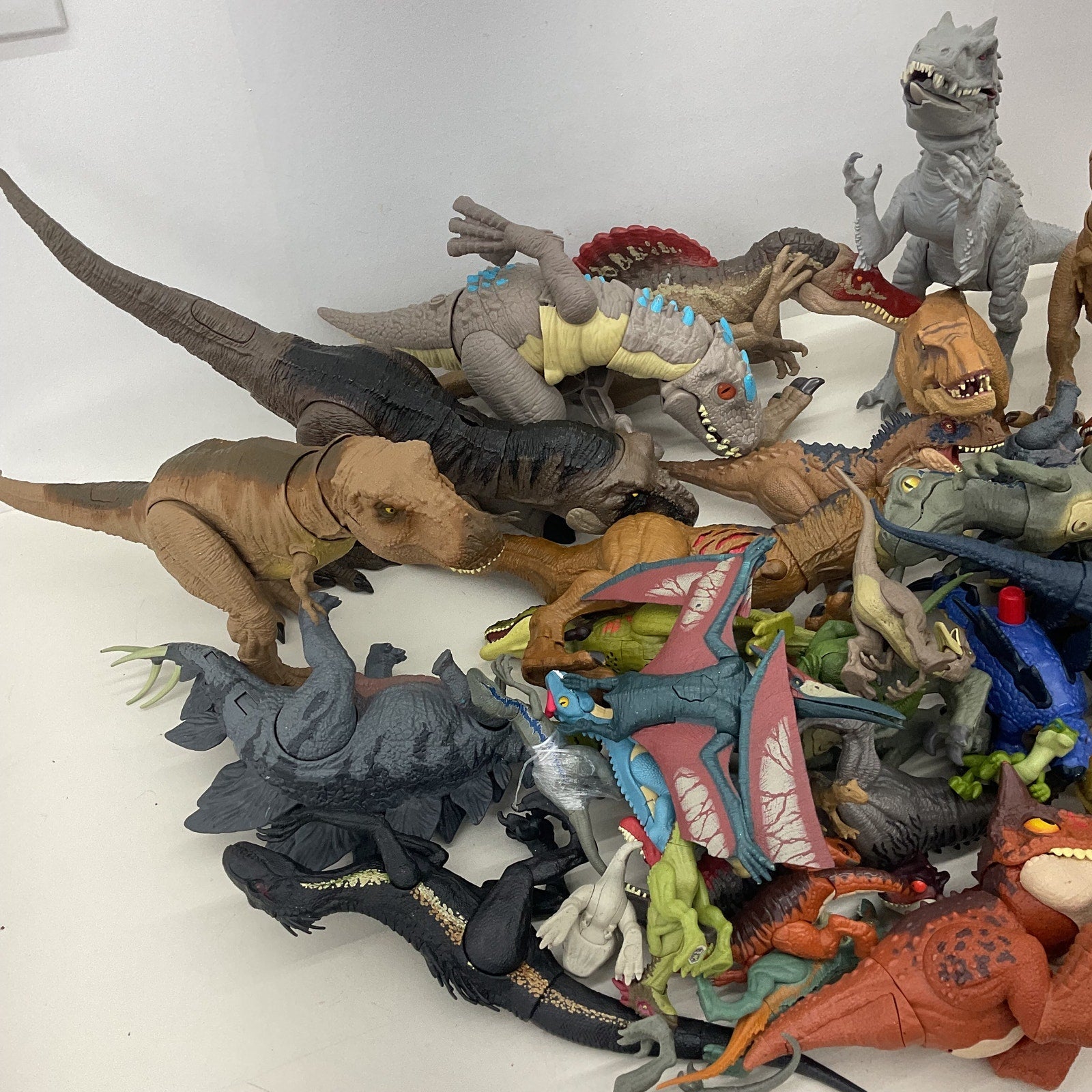 Jurassic Park World 25 lbs T - Rex Dinosaur Action Figures Collection Preowned LOT - Warehouse Toys