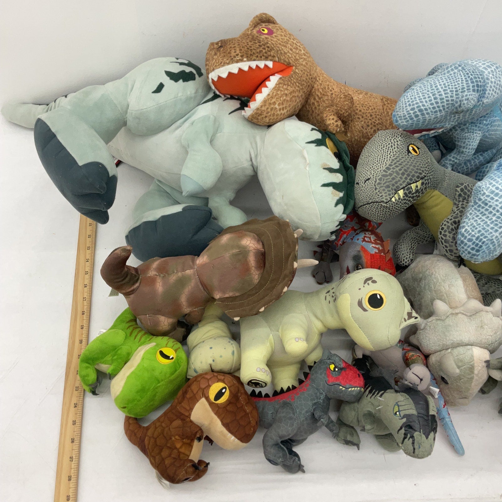 Jurassic World Park Dinosaur T - Rex Raptor Plush Toys LOT 14 lbs Preowned Dino - Warehouse Toys