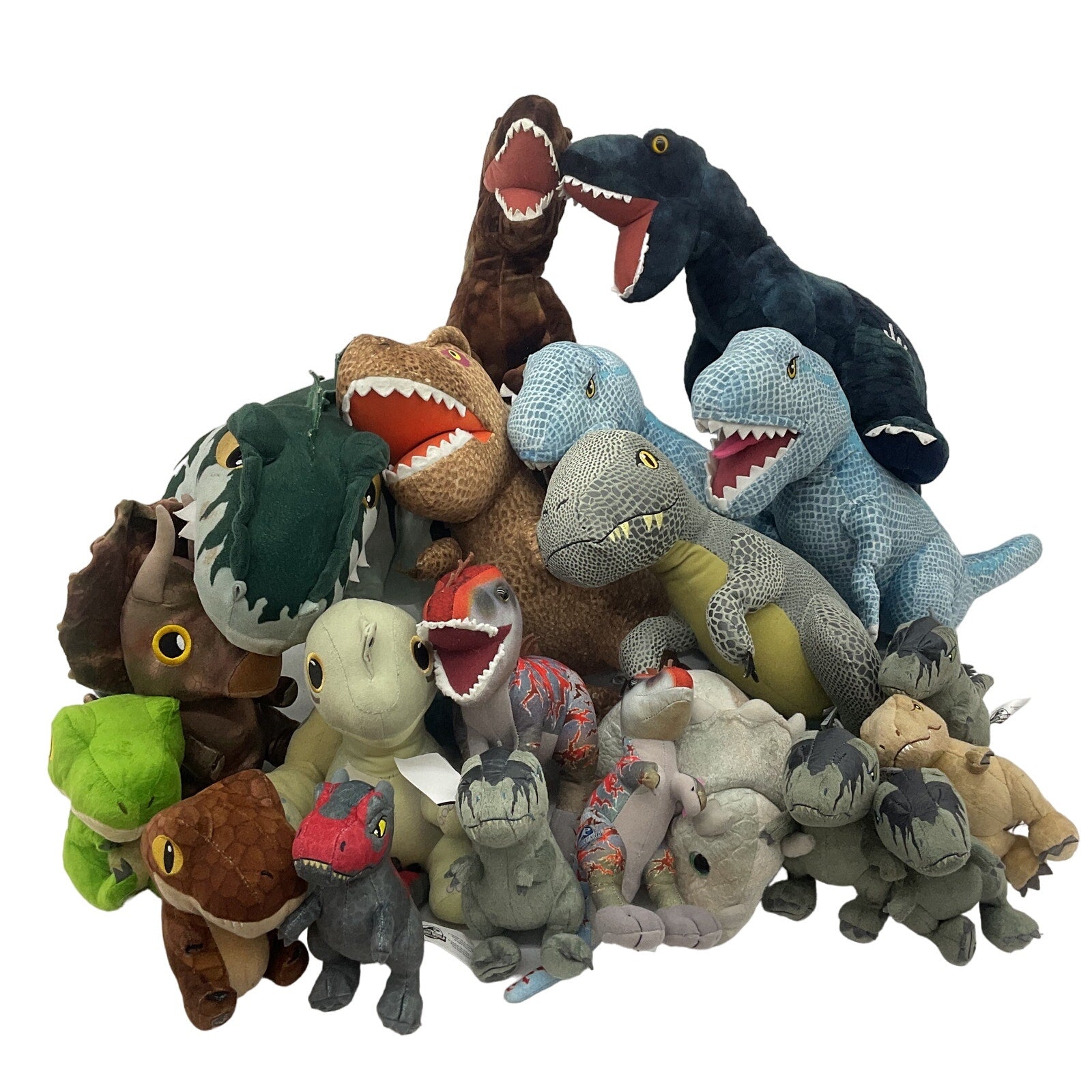 Jurassic World Park Dinosaur T - Rex Raptor Plush Toys LOT 14 lbs Preowned Dino - Warehouse Toys