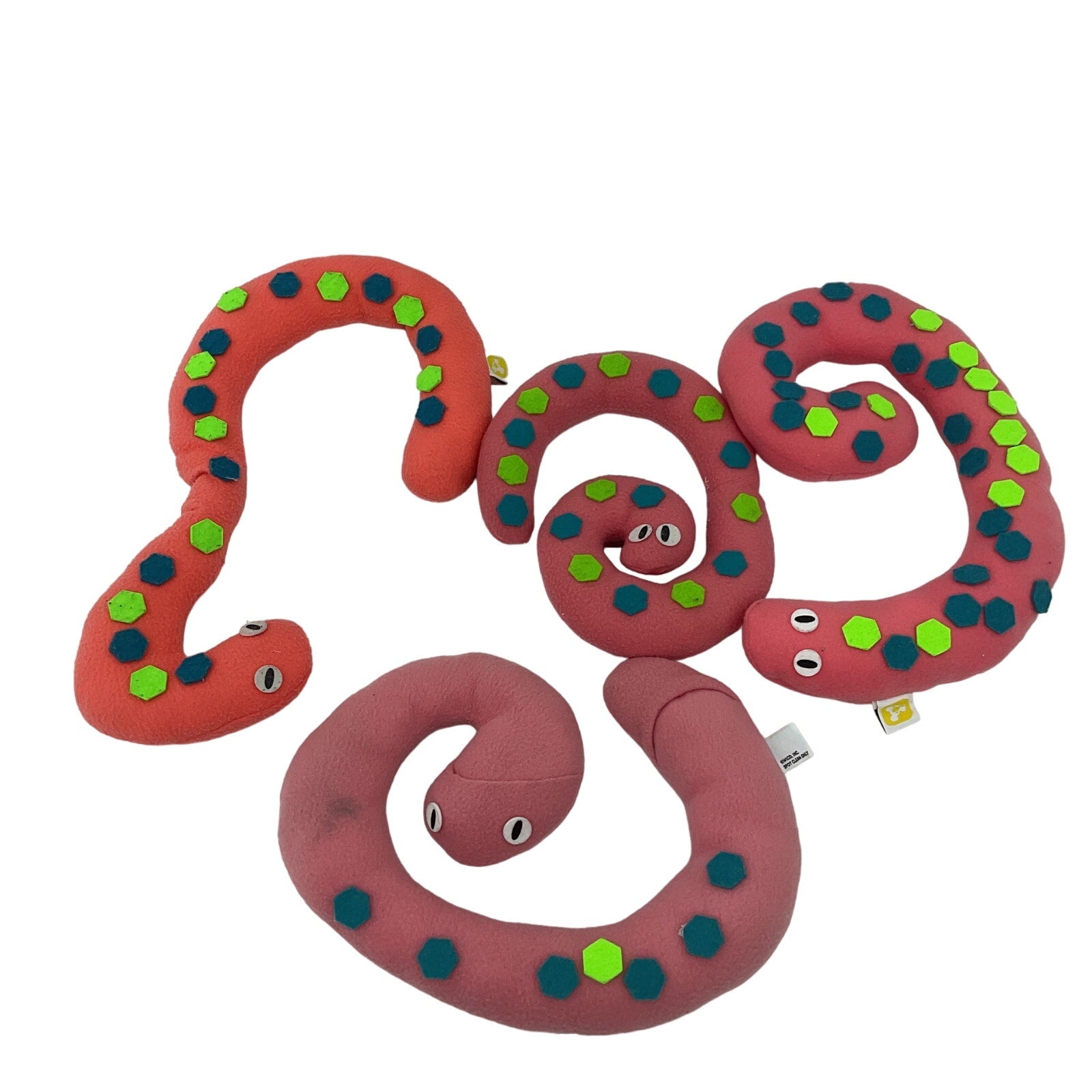 Earthworm Stuffed Kiwi Co Pink Felt Earthworm Worm Snake Plush Stuffed Animals Toys LOT ...