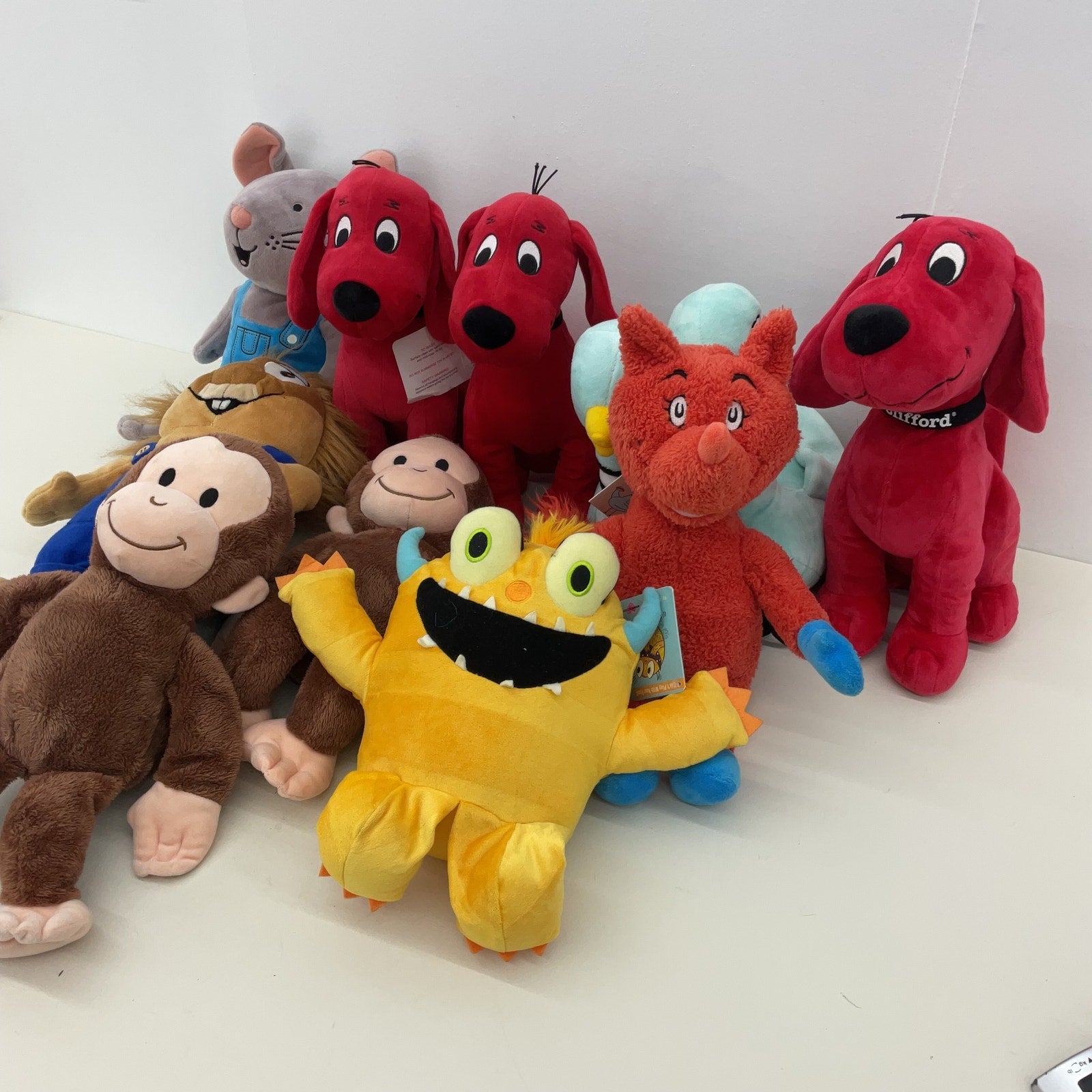 Kohl's Cares For Kids Stuffed Animals LOT Clifford Red Dog Curious George - Warehouse Toys