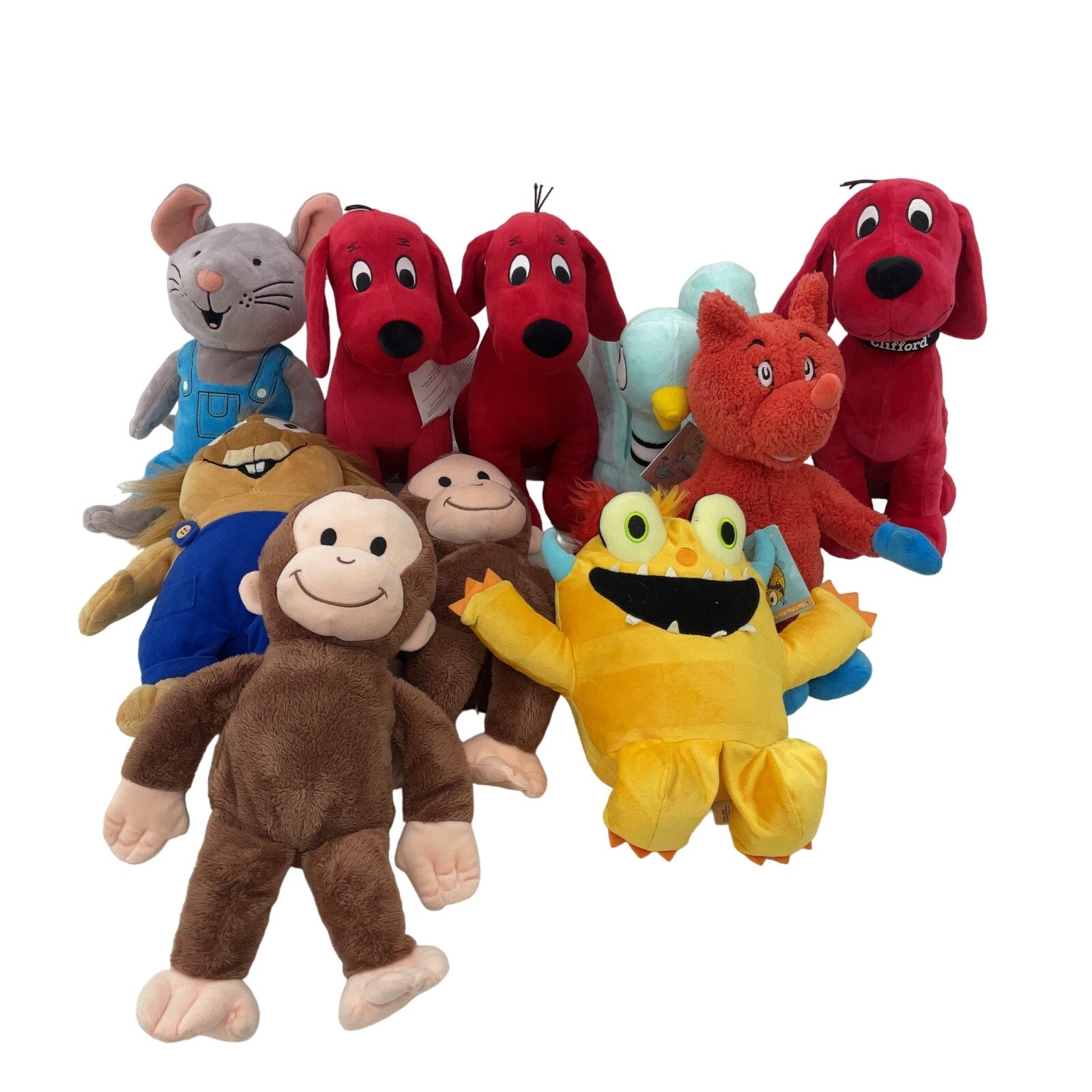 Kohl's Cares For Kids Stuffed Animals LOT Clifford Red Dog Curious George - Warehouse Toys