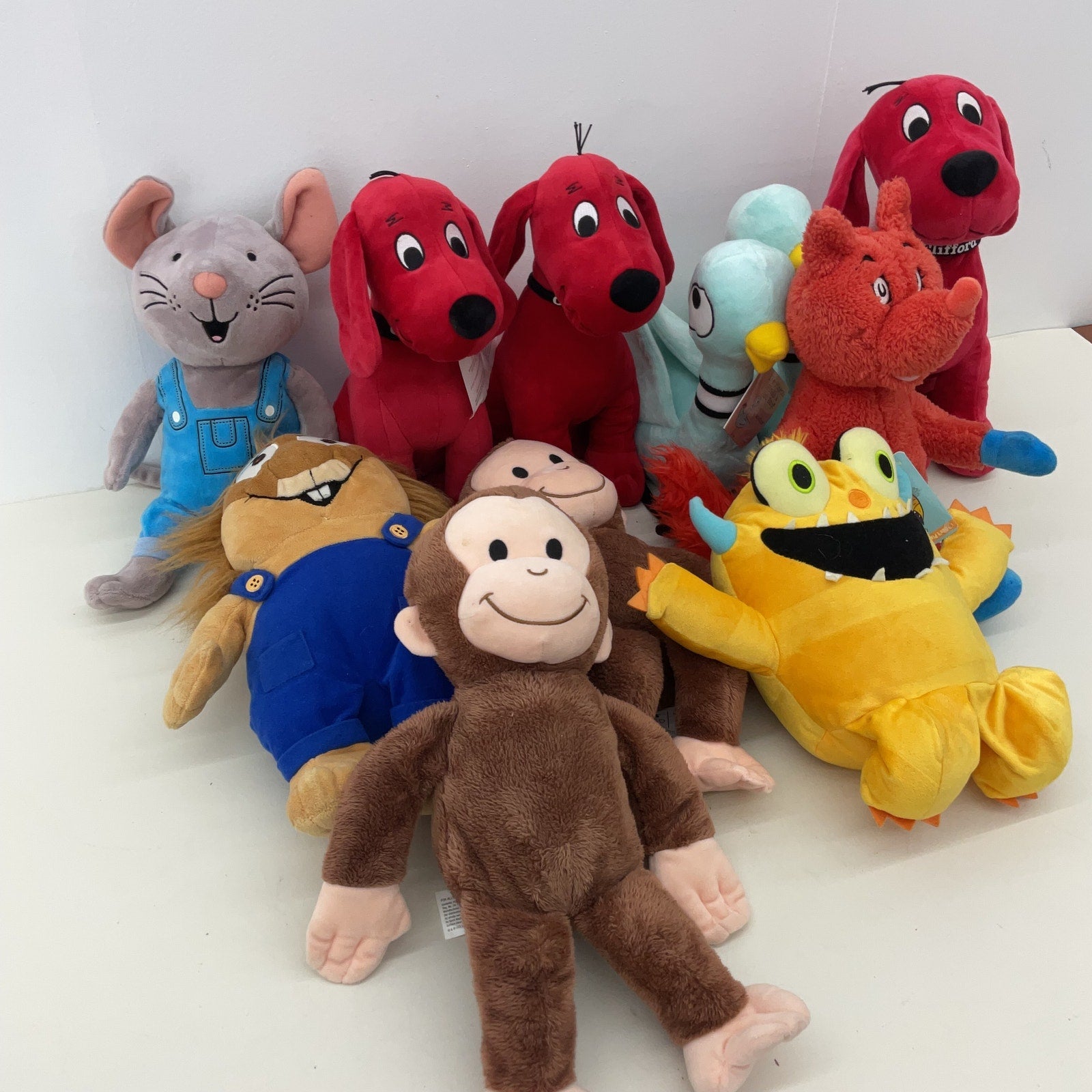 Kohl's Cares For Kids Stuffed Animals LOT Clifford Red Dog Curious George - Warehouse Toys