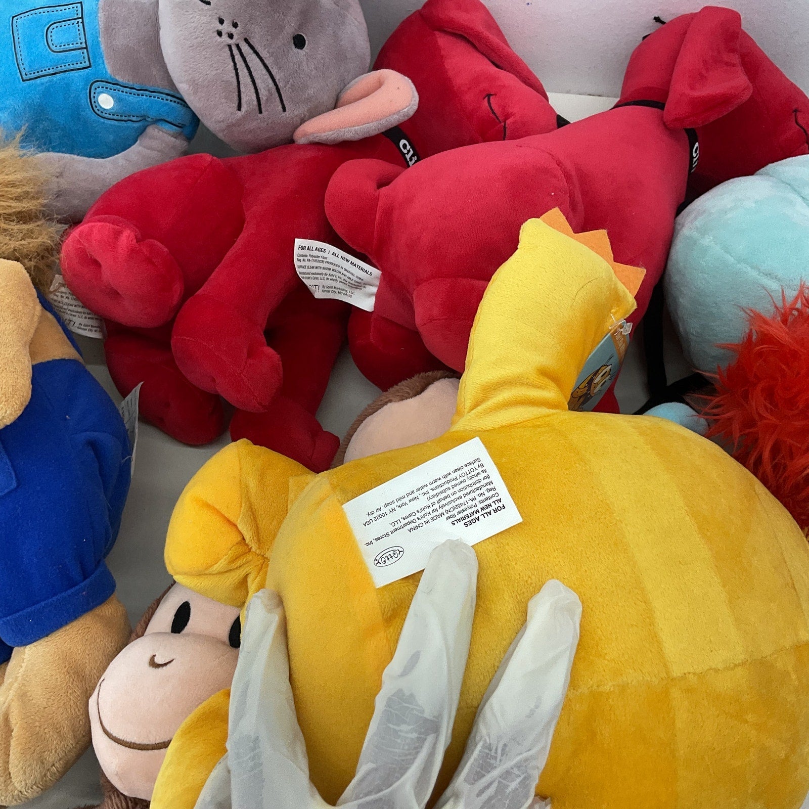 Kohl's Cares For Kids Stuffed Animals LOT Clifford Red Dog Curious George - Warehouse Toys