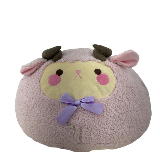 Korohitsuji Pink Round Sherpa Soft Wooly Sheep Plush Toy - Preowned Condition - Warehouse Toys