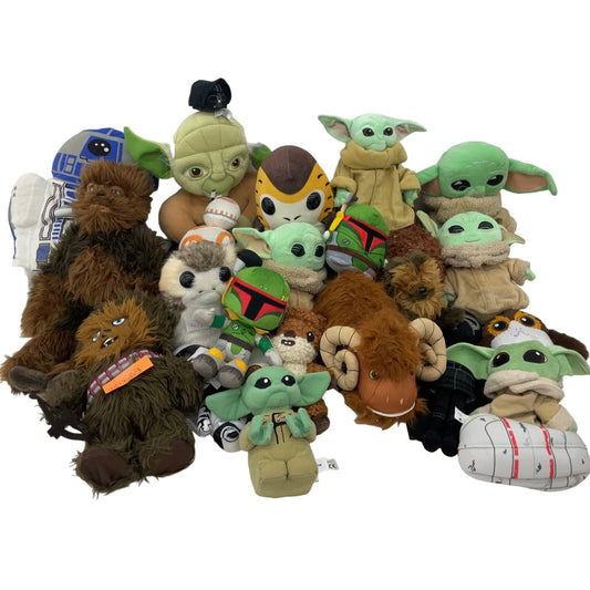 Large LOT 11 lbs Star Wars Character Plush Dolls Porg Yoda Grogu Chewbacca - Warehouse Toys