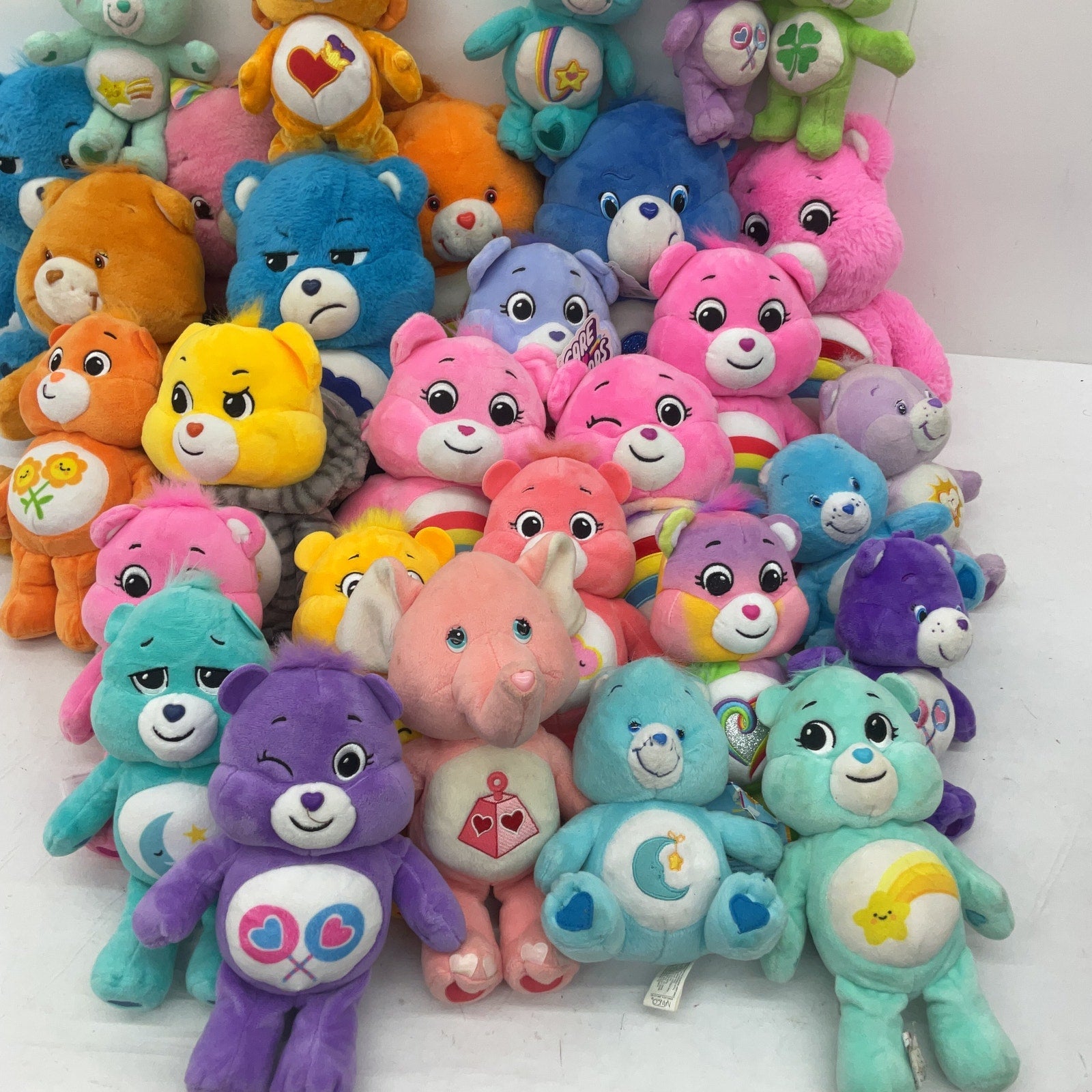 Large LOT 13 lbs Care Bears Character Plush Dolls Mixed Preowned Colorful Cousin - Warehouse Toys