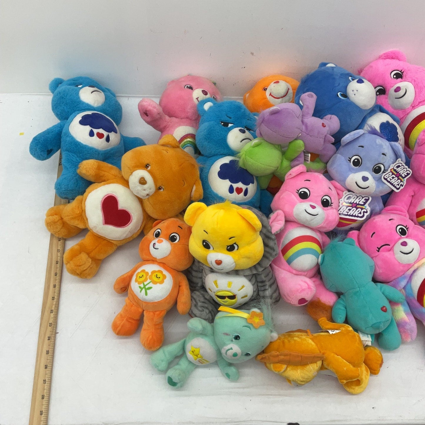 Large LOT 13 lbs Care Bears Character Plush Dolls Mixed Preowned Colorful Cousin - Warehouse Toys