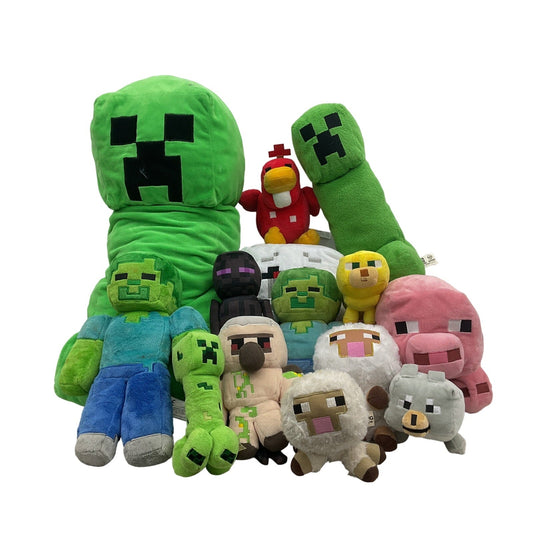 Large LOT 8 lbs Minecraft Character Plush Dolls Creeper Animals Pig Chicken - Warehouse Toys