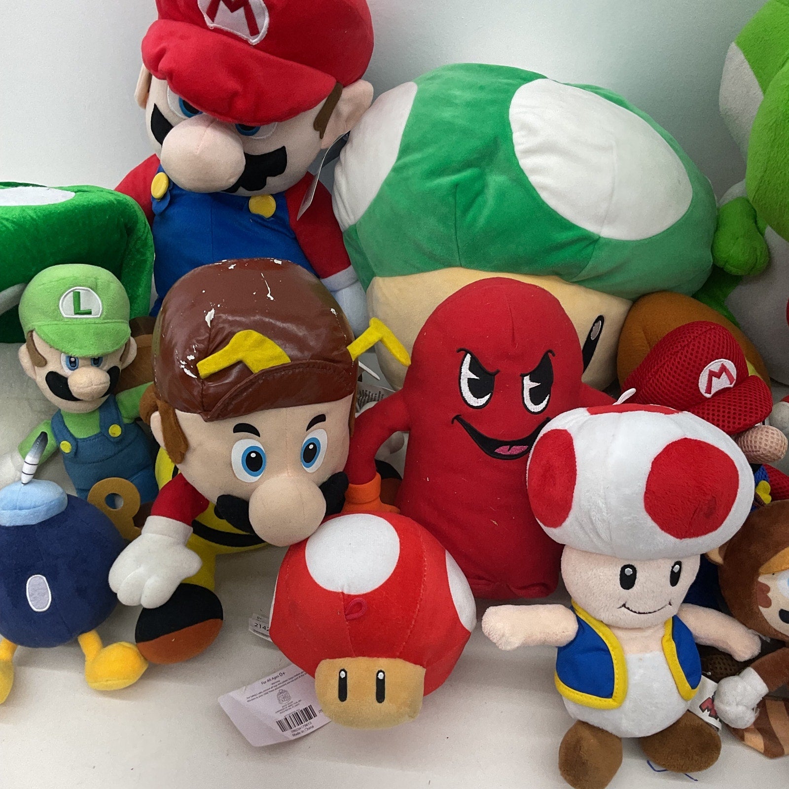 Large LOT Nintendo Super Mario Character Plush LOT Namco Ghost Yoshi Mushroom - Warehouse Toys