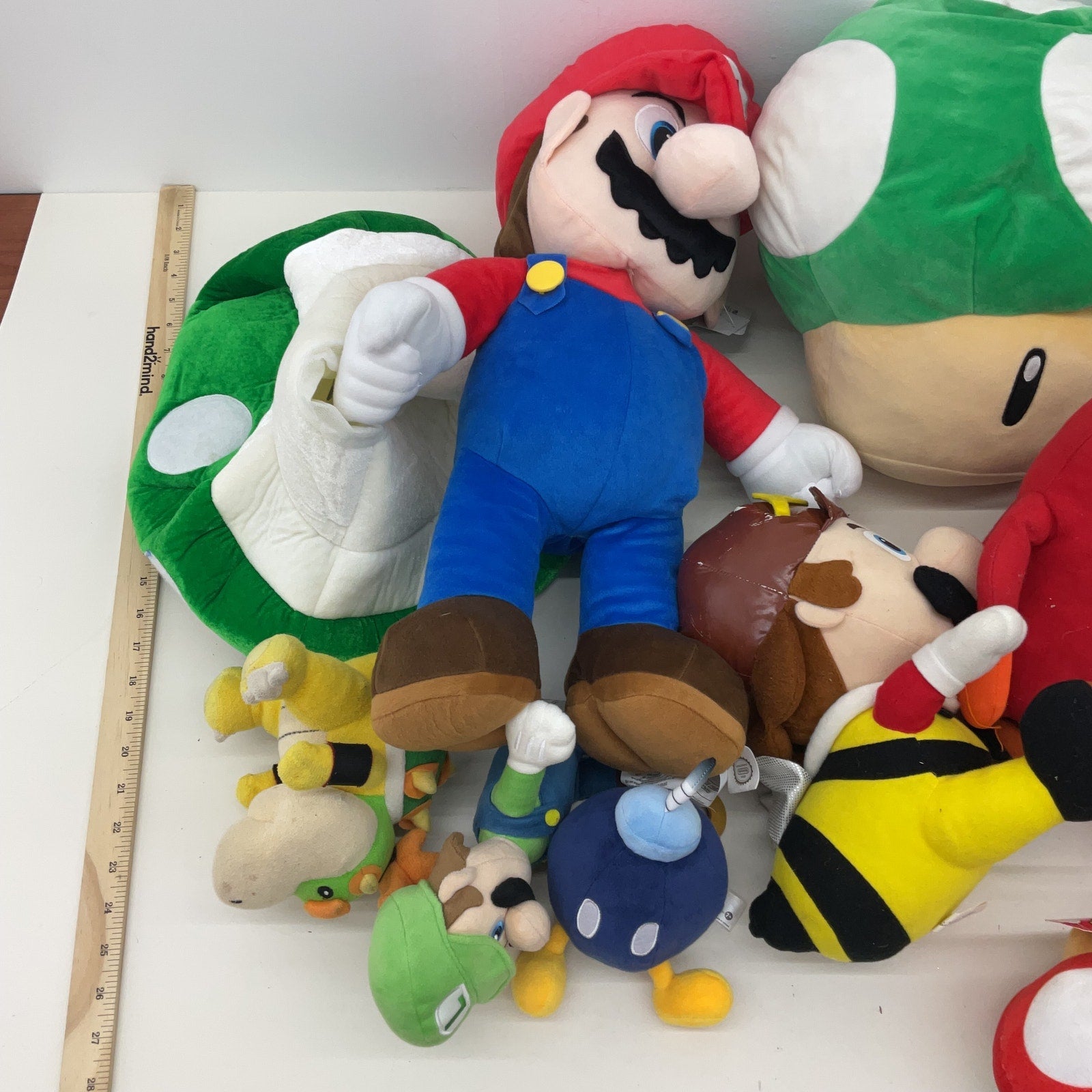 Large LOT Nintendo Super Mario Character Plush LOT Namco Ghost Yoshi Mushroom - Warehouse Toys