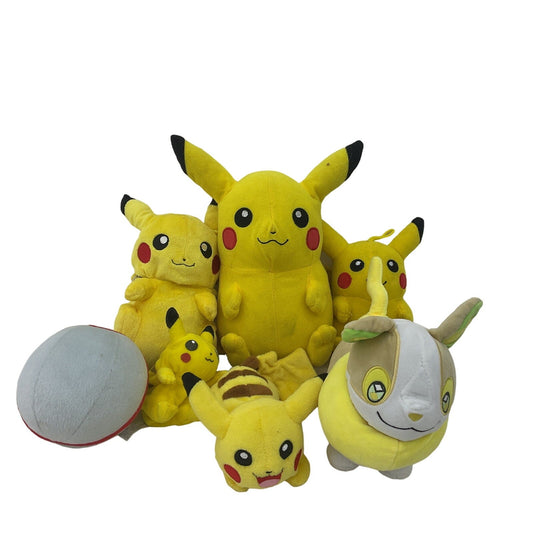 Large LOT Pokemon Pikachu Assorted Designs Yamper Yellow Plush Dolls - Warehouse Toys