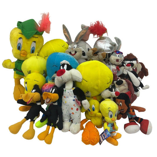 Large LOT Preowned 12 lbs WB Looney Tunes Plush Dolls Tweety Bird Taz Devil Bugs - Warehouse Toys