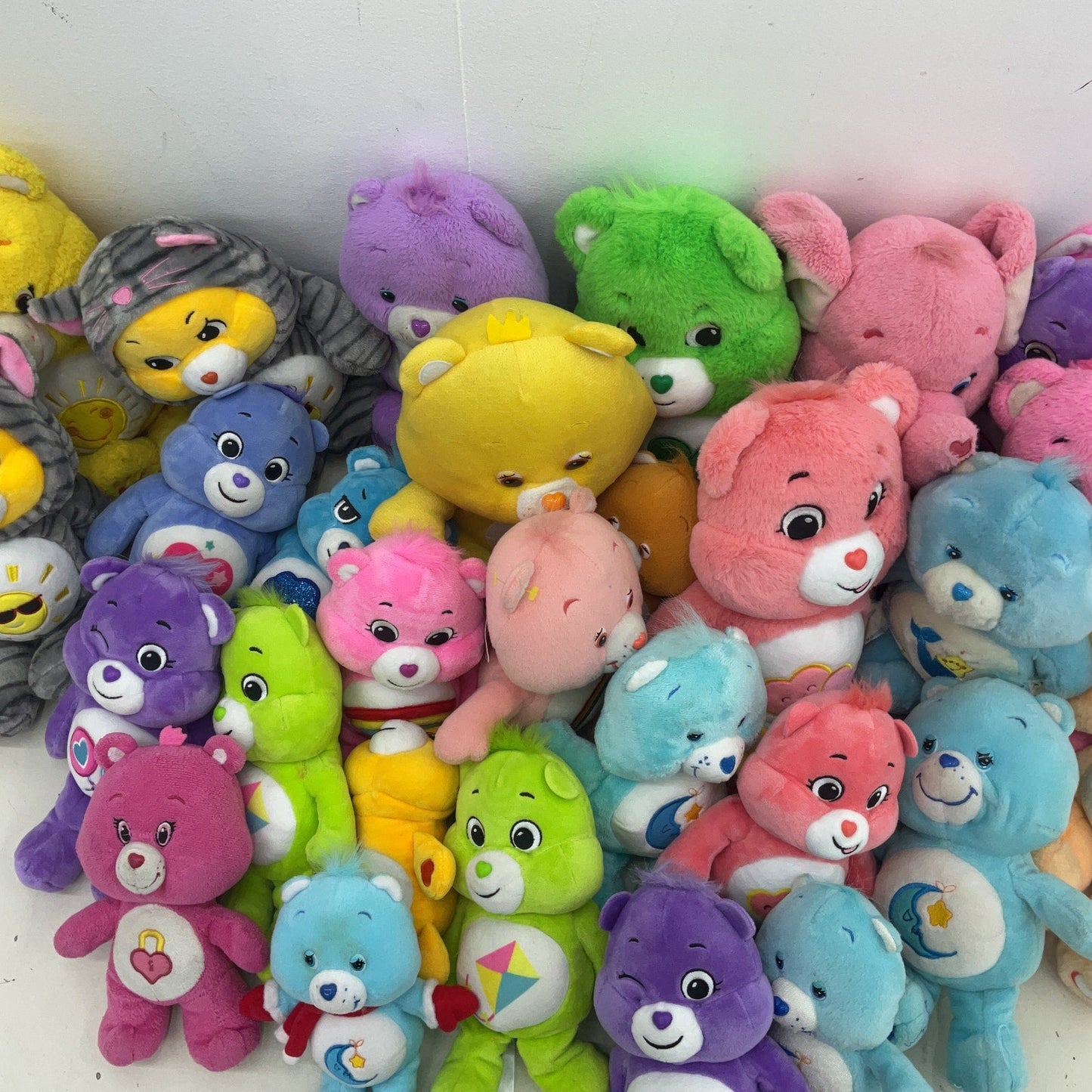 Large Mixed LOT 12 lbs Colorful Care Bears Character Plush Dolls Stuffed Animals - Warehouse Toys