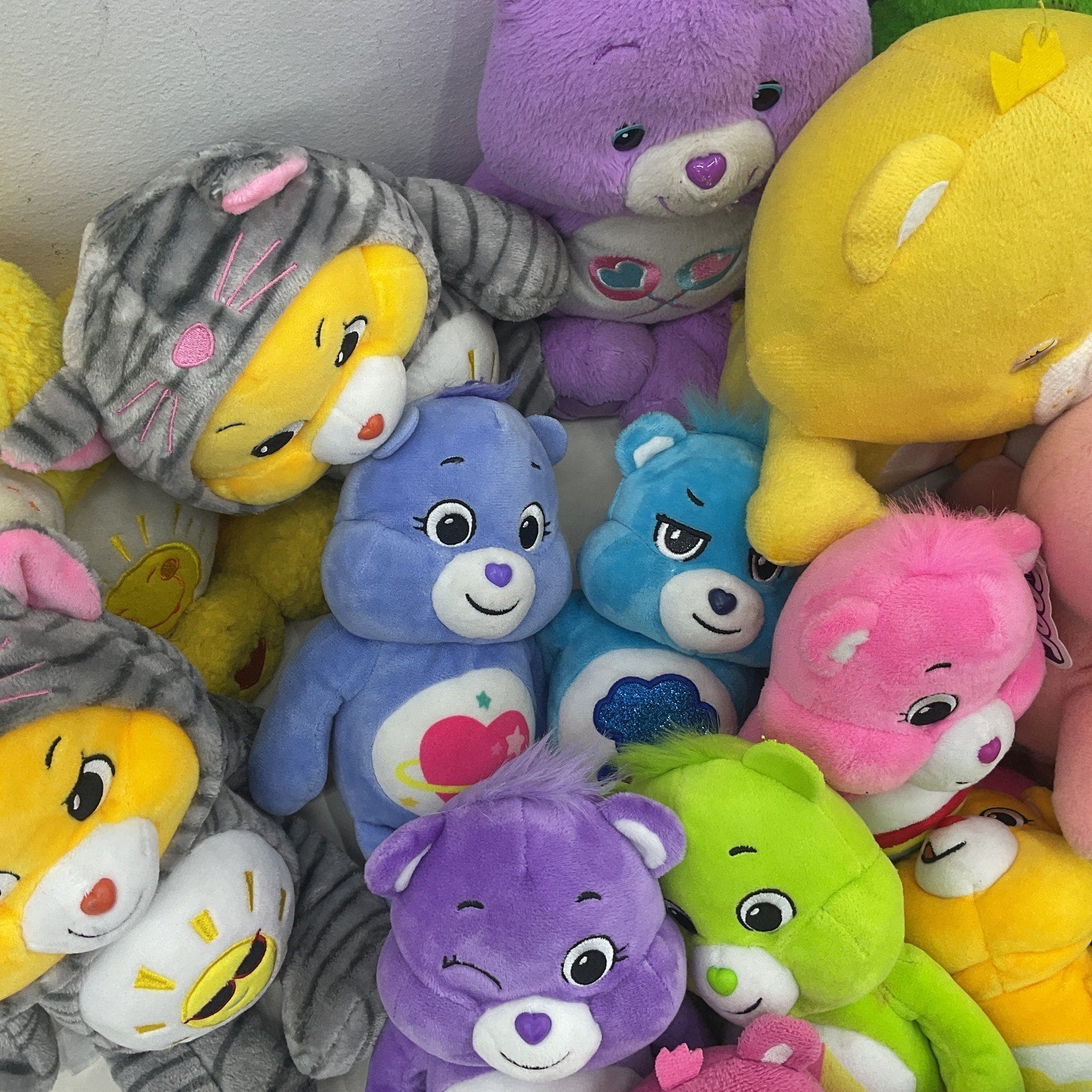 Large Mixed LOT 12 lbs Colorful Care Bears Character Plush Dolls Stuffed Animals - Warehouse Toys