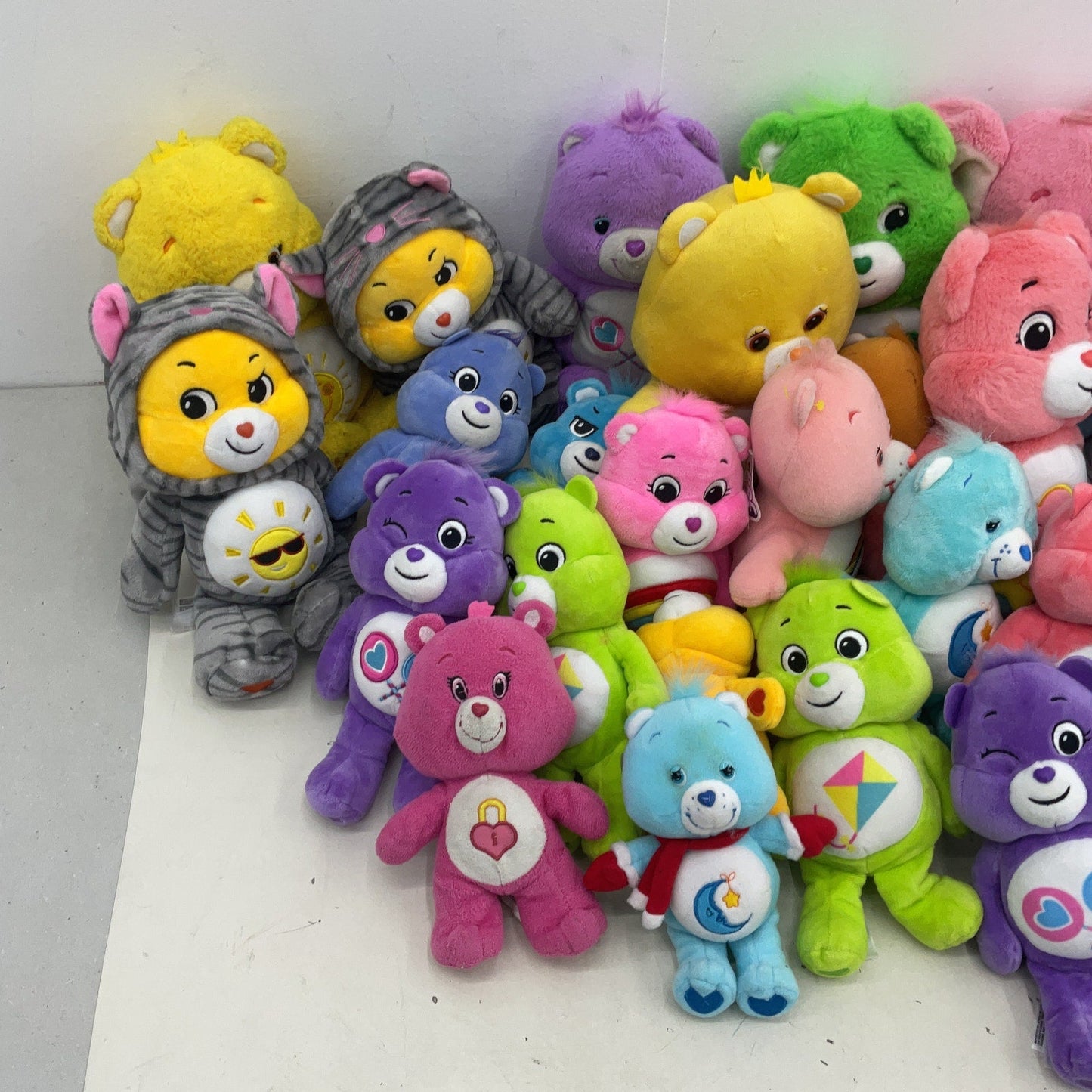 Large Mixed LOT 12 lbs Colorful Care Bears Character Plush Dolls Stuffed Animals - Warehouse Toys