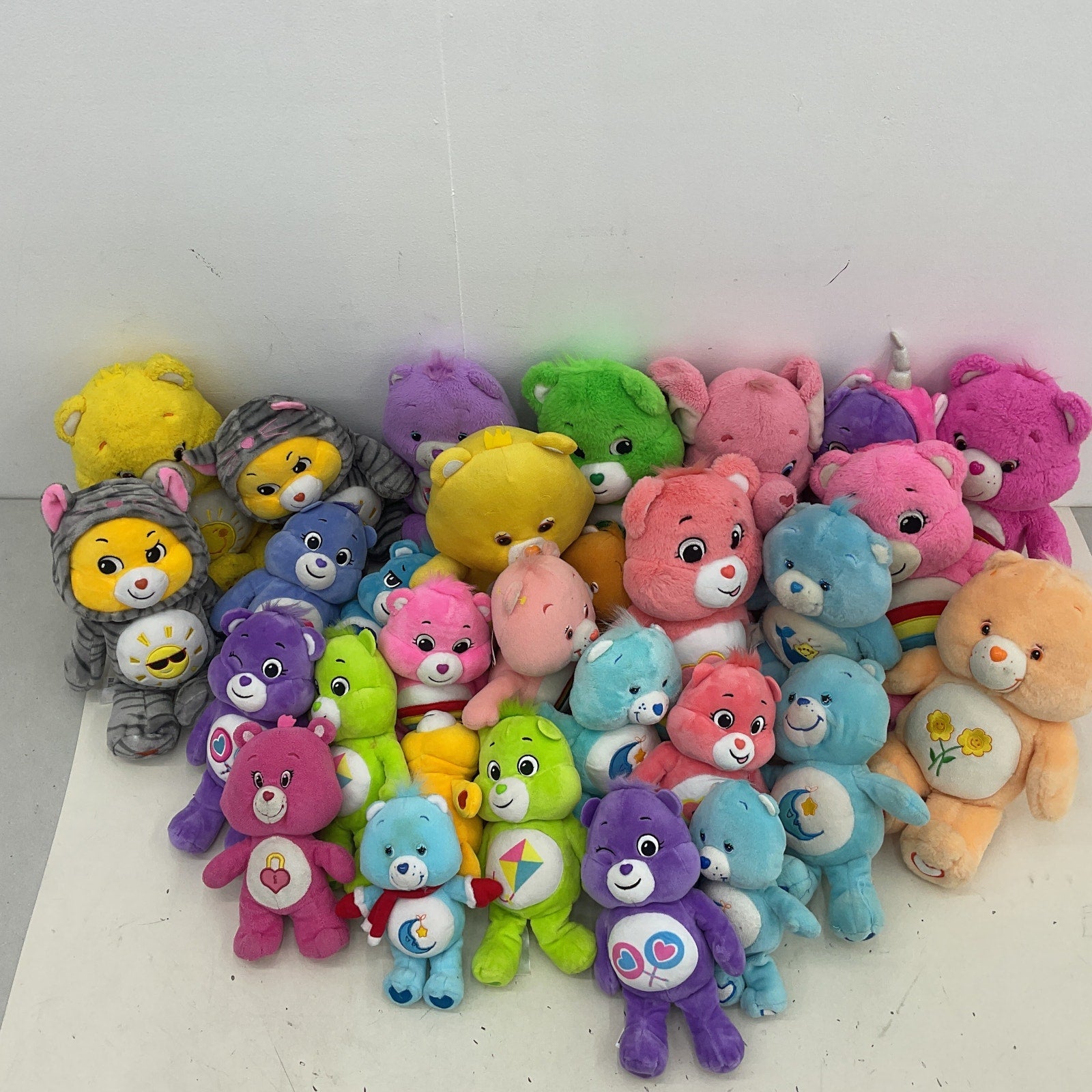 Large Mixed LOT 12 lbs Colorful Care Bears Character Plush Dolls Stuffed Animals - Warehouse Toys