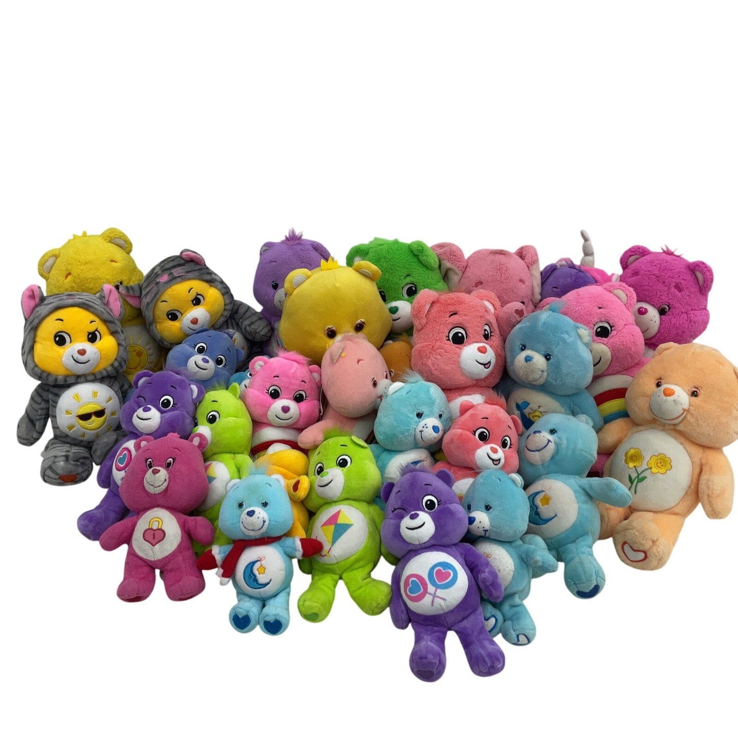 Large Mixed LOT 12 lbs Colorful Care Bears Character Plush Dolls Stuffed Animals - Warehouse Toys