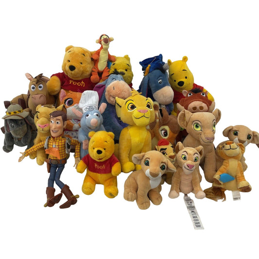 Large Mixed LOT 13+ lbs Disney Character Plush Dolls Toy Story Lion King Pooh - Warehouse Toys