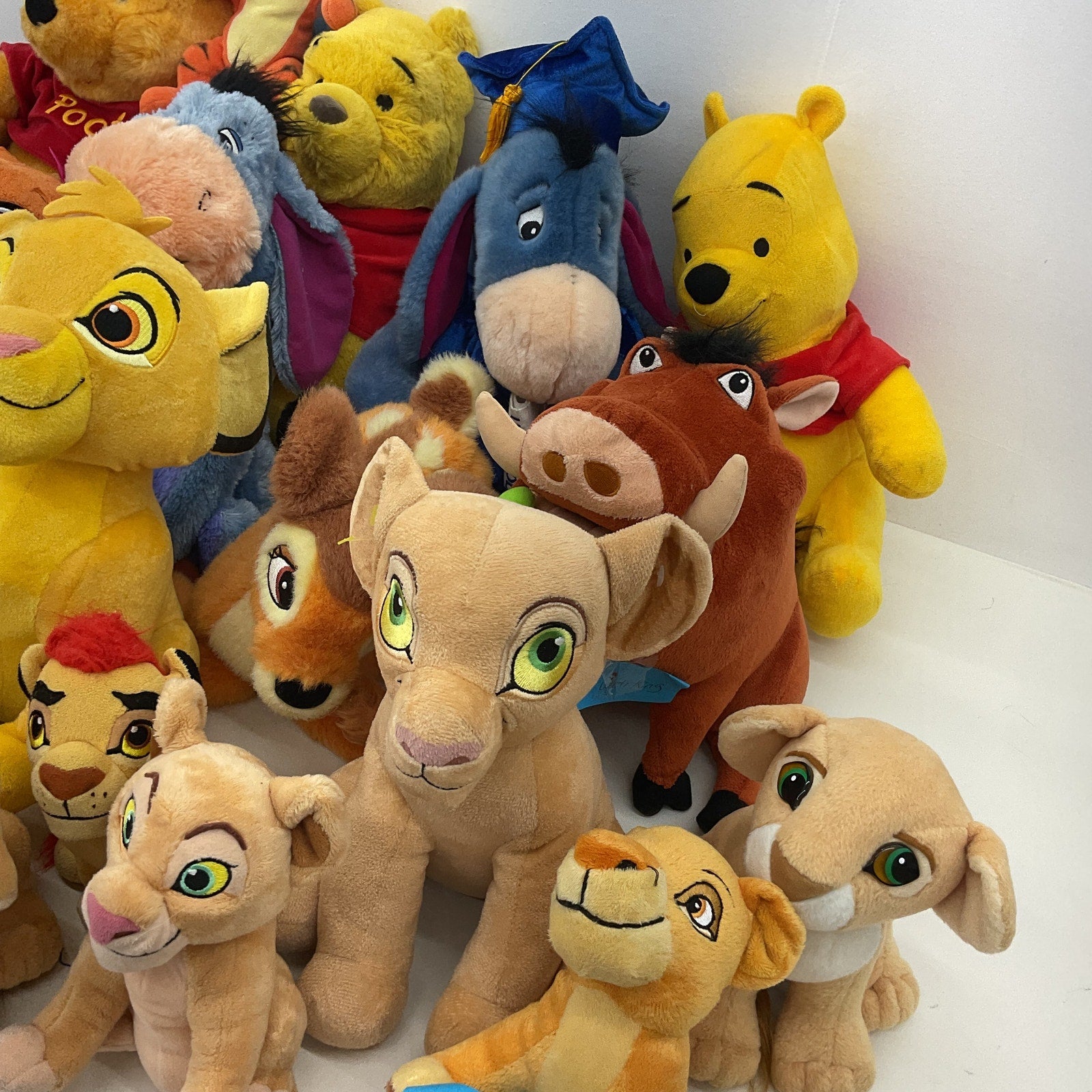 Large Mixed LOT 13 lbs Disney Character Plush Dolls Toy Story Lion King Pooh Warehouse