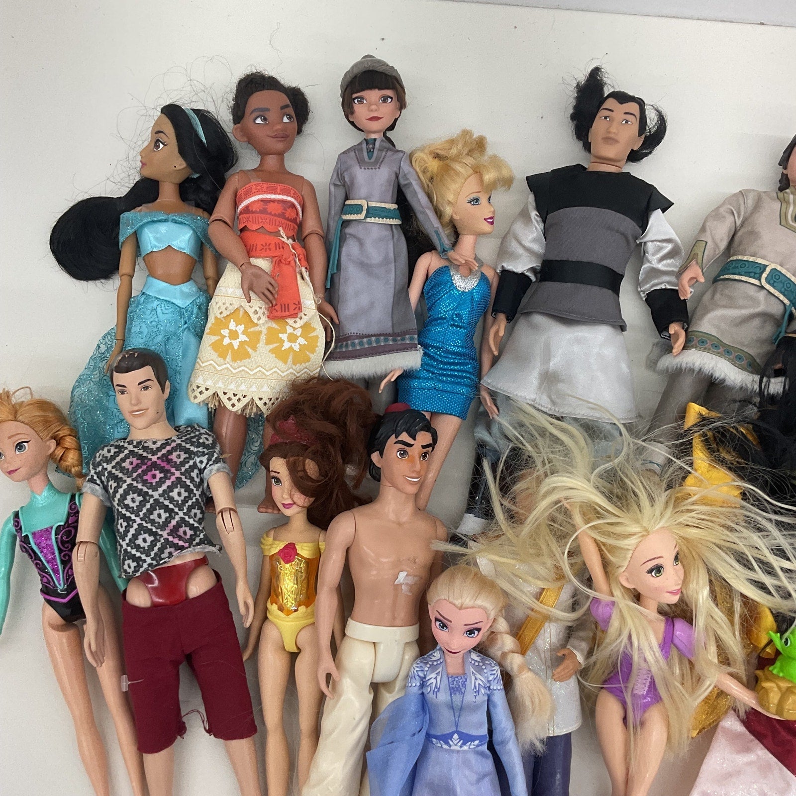 Large Mixed LOT 6 lbs Disney Princess Prince Fashion Play Dolls Frozen Mulan - Warehouse Toys