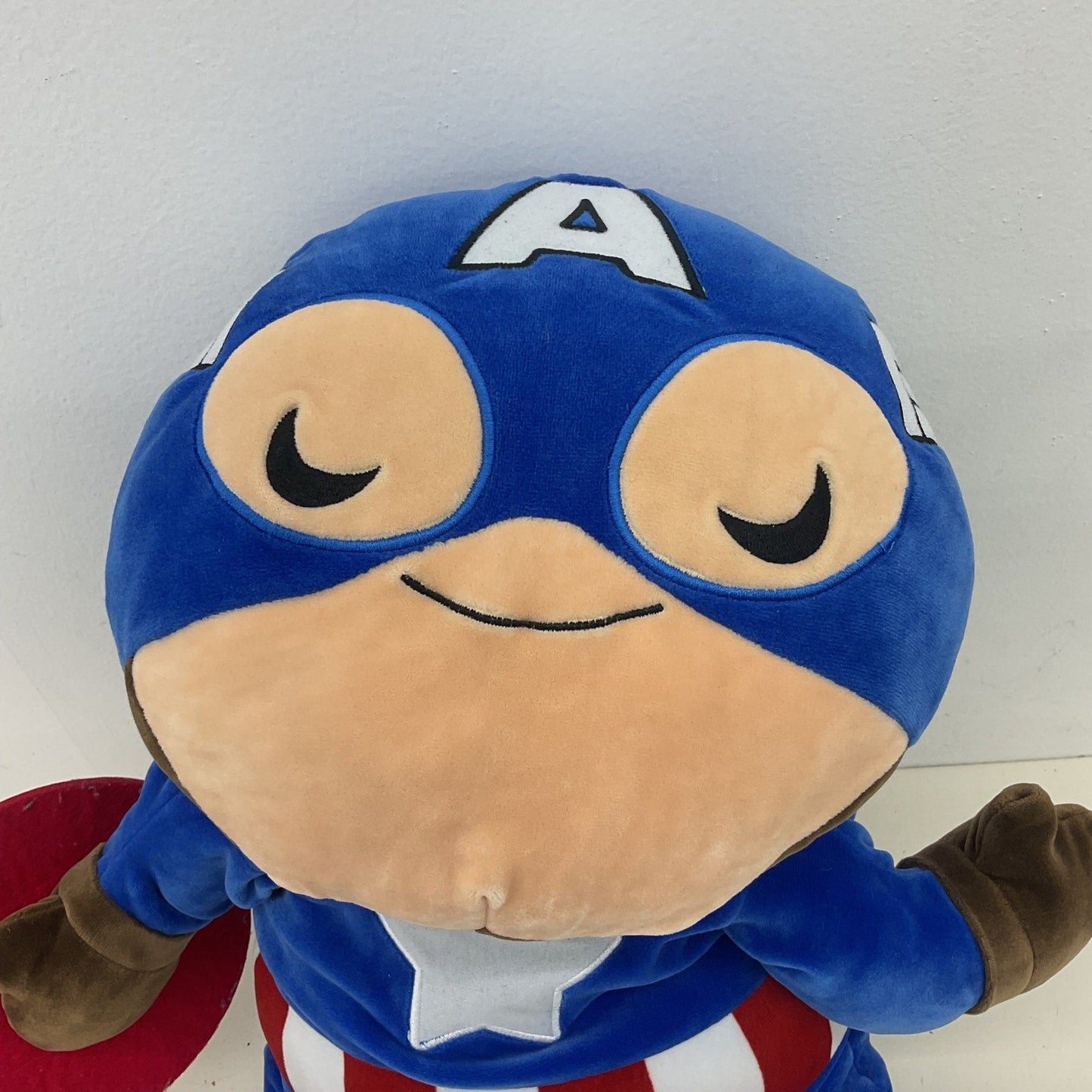 Large Sized Marvel Soft Captain American Pillow Buddy Blue Plush Toy - Preowned - Warehouse Toys