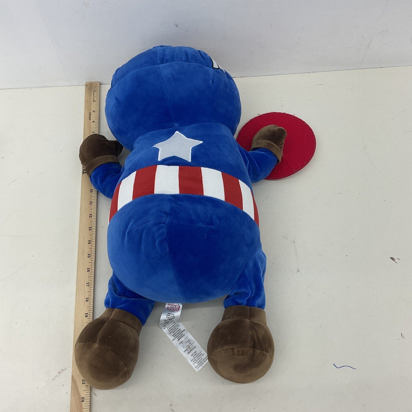 Large Sized Marvel Soft Captain American Pillow Buddy Blue Plush Toy - Preowned - Warehouse Toys