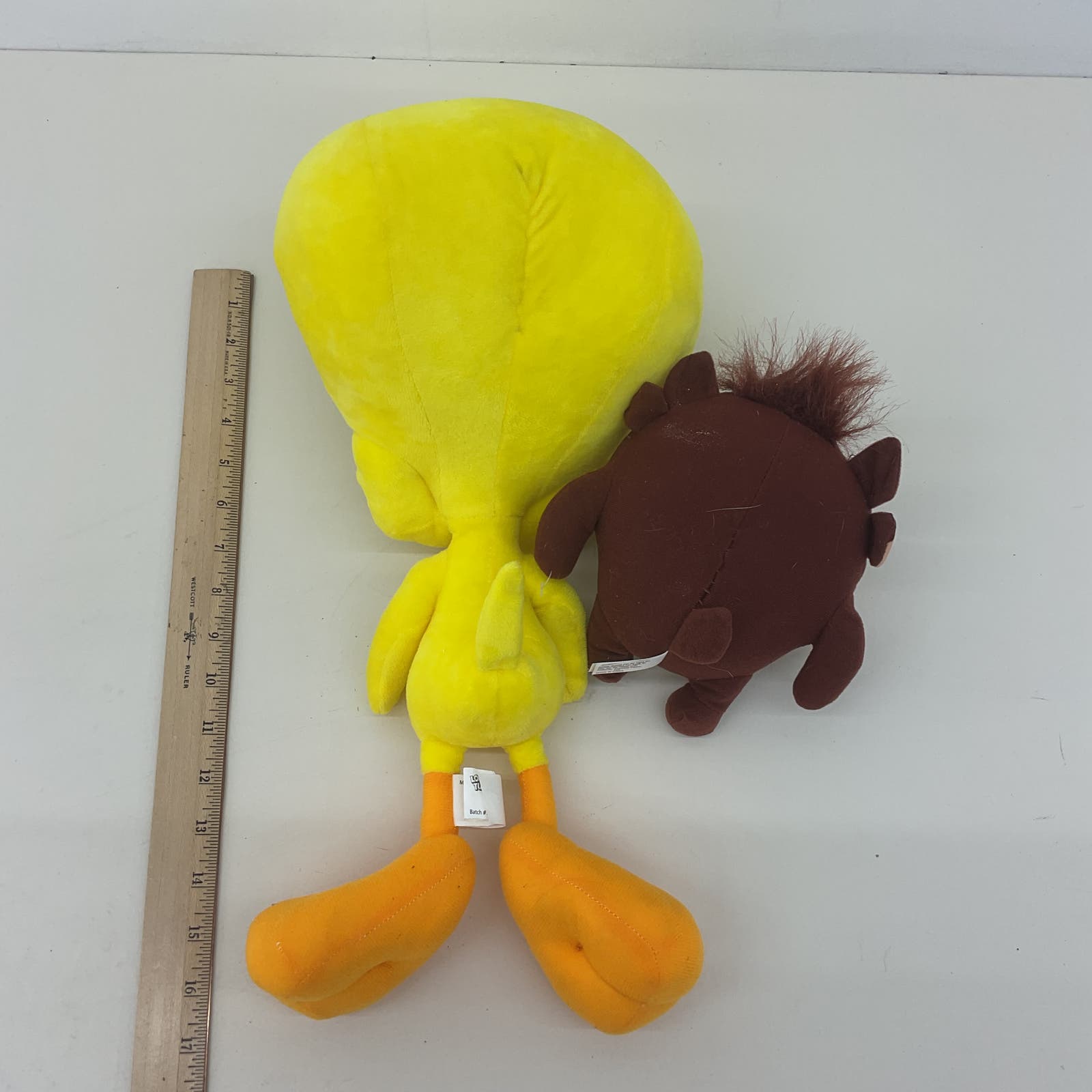 Looney Tunes Yellow Tweety Bird & Brown Tazmanian Devil Taz Plush Dolls - Warehouse Toys