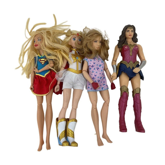 Loose Fashion Play Dolls LOT DC Comics Wonder Woman Super Girl & Others - Warehouse Toys