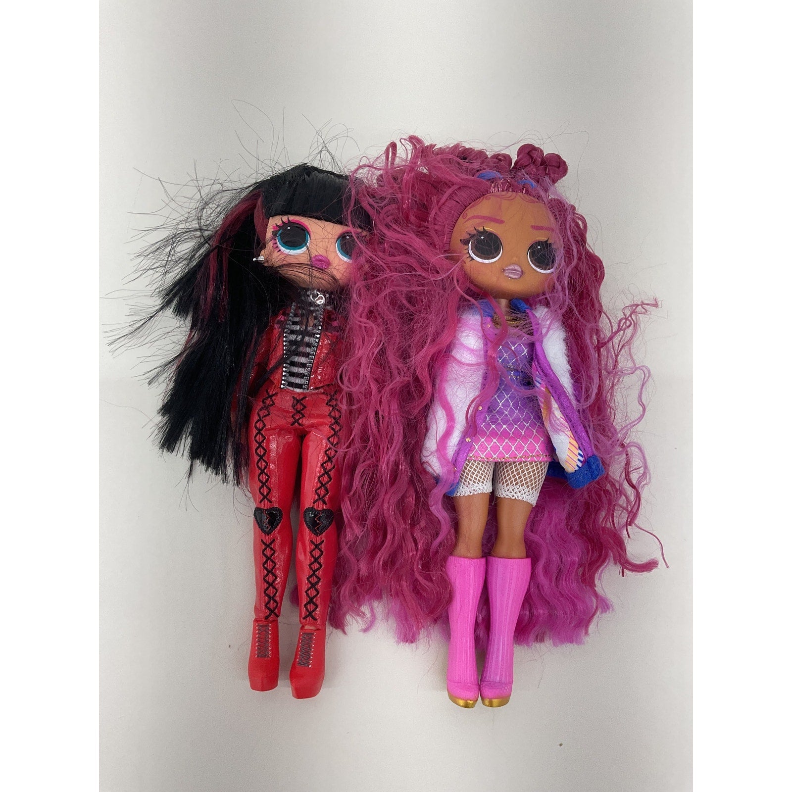 Loose LOT 2 LOL Surprise OMG Spicy Babe Dazzle Pink Hair Fashion Play Dolls Warehouse Toys