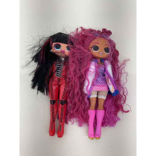 Loose LOT 2 LOL Surprise OMG Spicy Babe Dazzle Pink Hair Fashion Play Dolls - Warehouse Toys