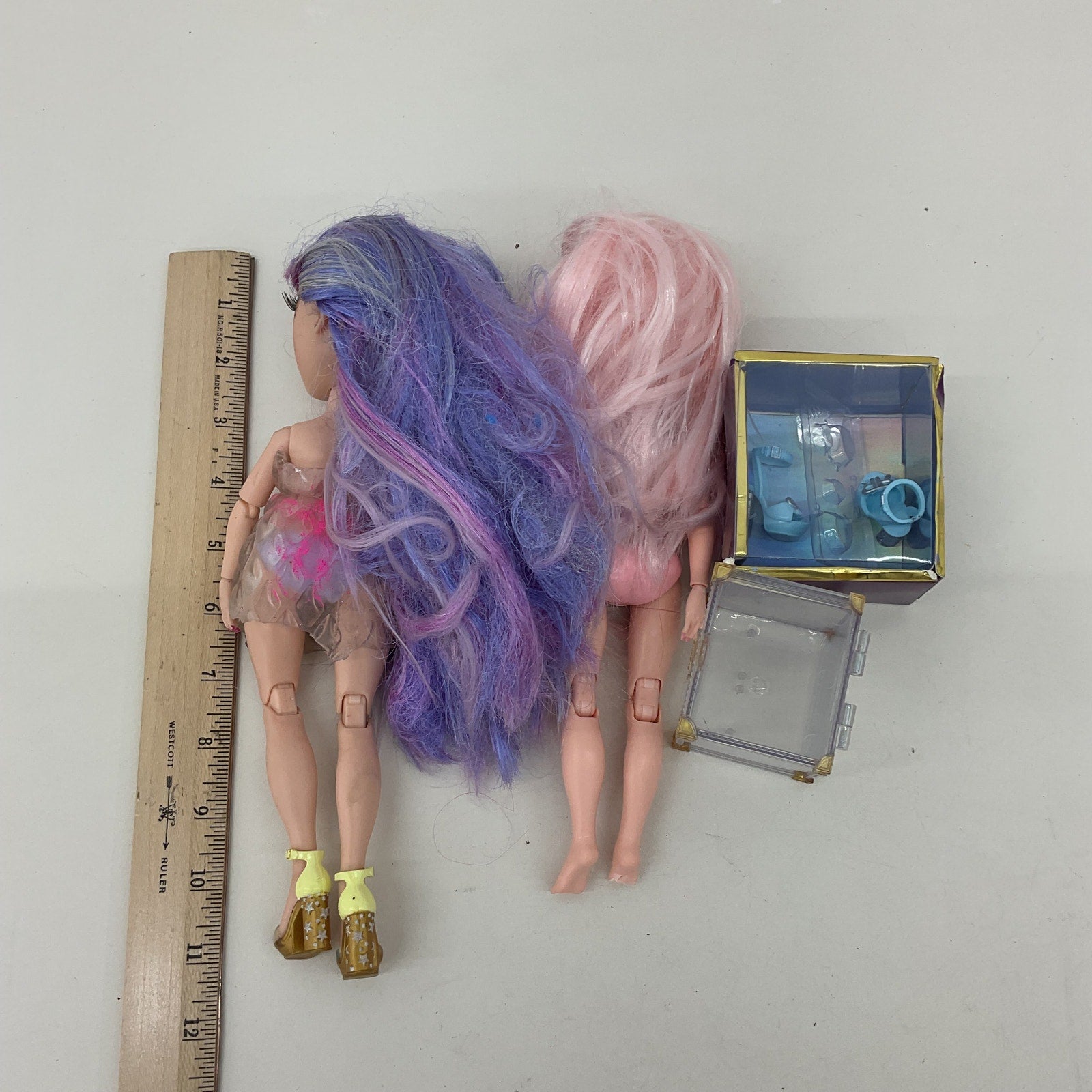 Loose LOT 2 MGA Rainbow High Pink Purple Hair Fashion Play Dolls Preowned - Warehouse Toys