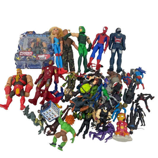 Loose Mixed LOT 8 lbs Preowned Action Figures Marvel Avengers DC Comics Random - Warehouse Toys