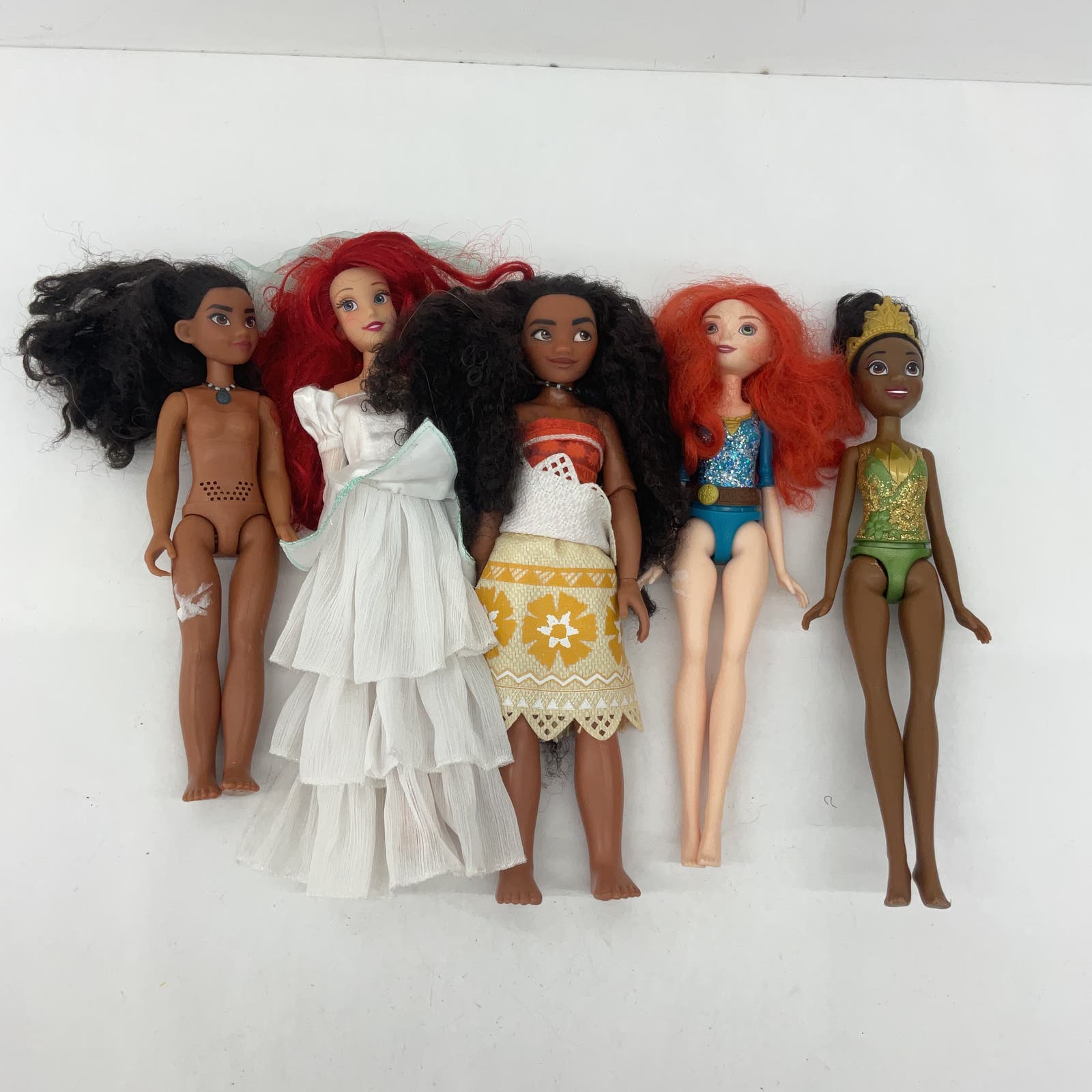 Loose Used Mixed Disney Princess Fashion Dolls Used Moana Ariel Brave - Warehouse Toys