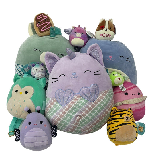 LOT 11 lbs Squishmallow Soft Character Plush Stuffed Toys Preowned Mermaid Cat - Warehouse Toys