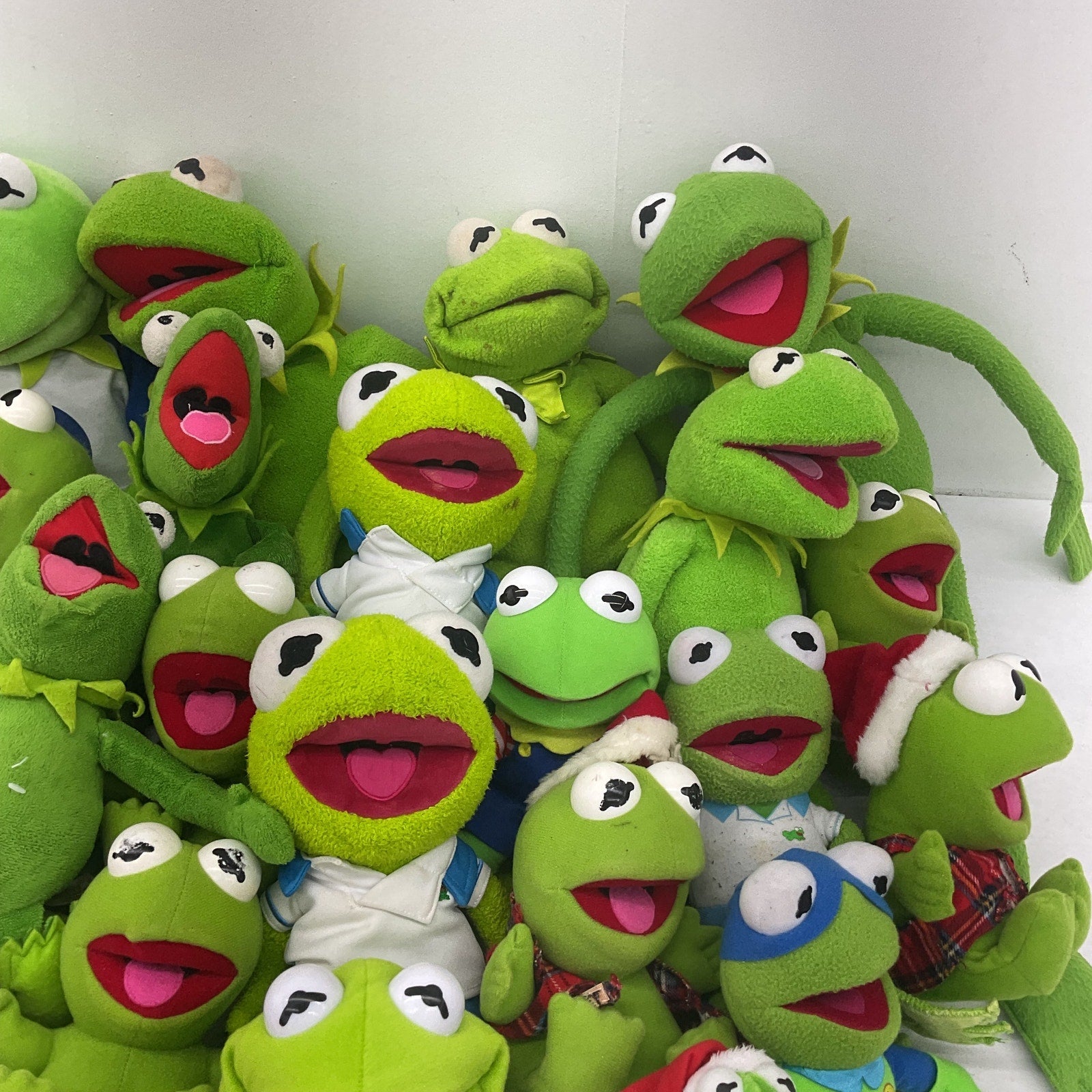 LOT 12 lbs The Muppets Kermit the Frog Plush Doll Stuffed Animals Frogtographer - Warehouse Toys