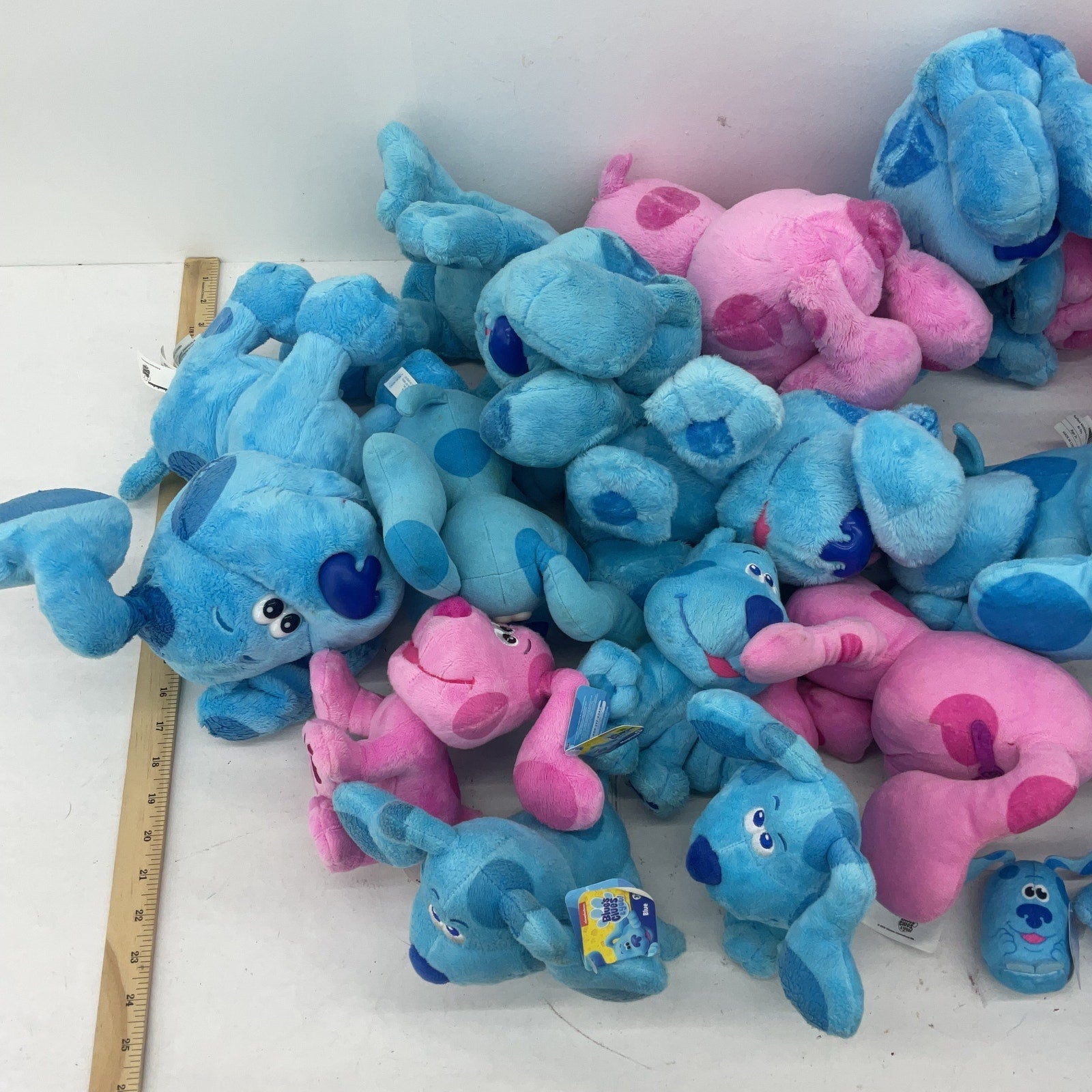 LOT 13 lbs Blue's Clues Dog Magenta Blue Preowned Stuffed Character Plush Toys - Warehouse Toys