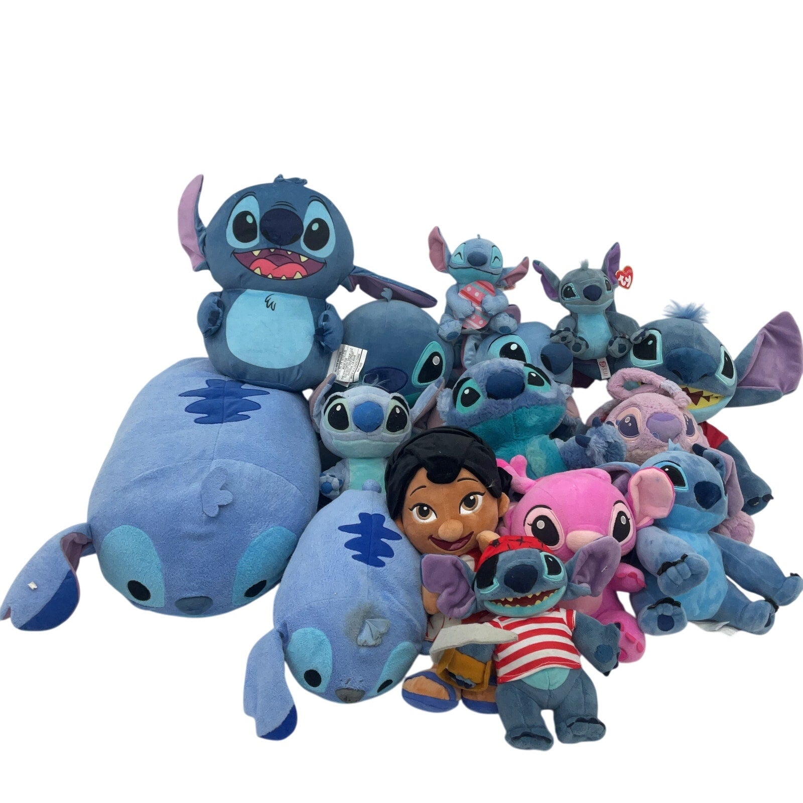 LOT 13 lbs Disney Lilo & Stitch Stuffed Plush Dolls Preowned MIX Tsum Angel - Warehouse Toys