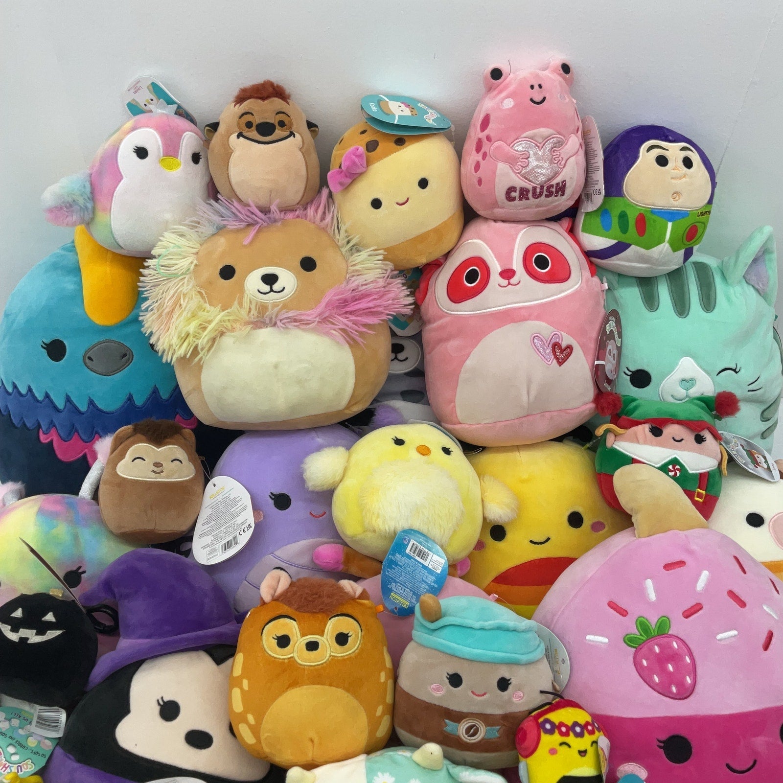 LOT 13 lbs Squishmallow Soft Character Plush Stuffed Animals Food Preowned - Warehouse Toys