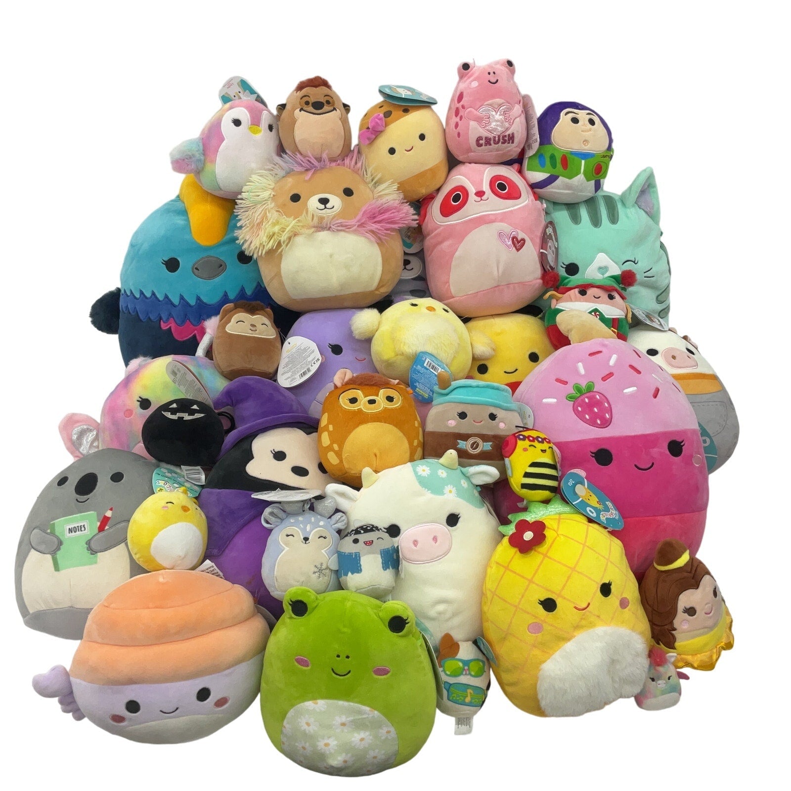 LOT 13 lbs Squishmallow Soft Character Plush Stuffed Animals Food Preowned - Warehouse Toys