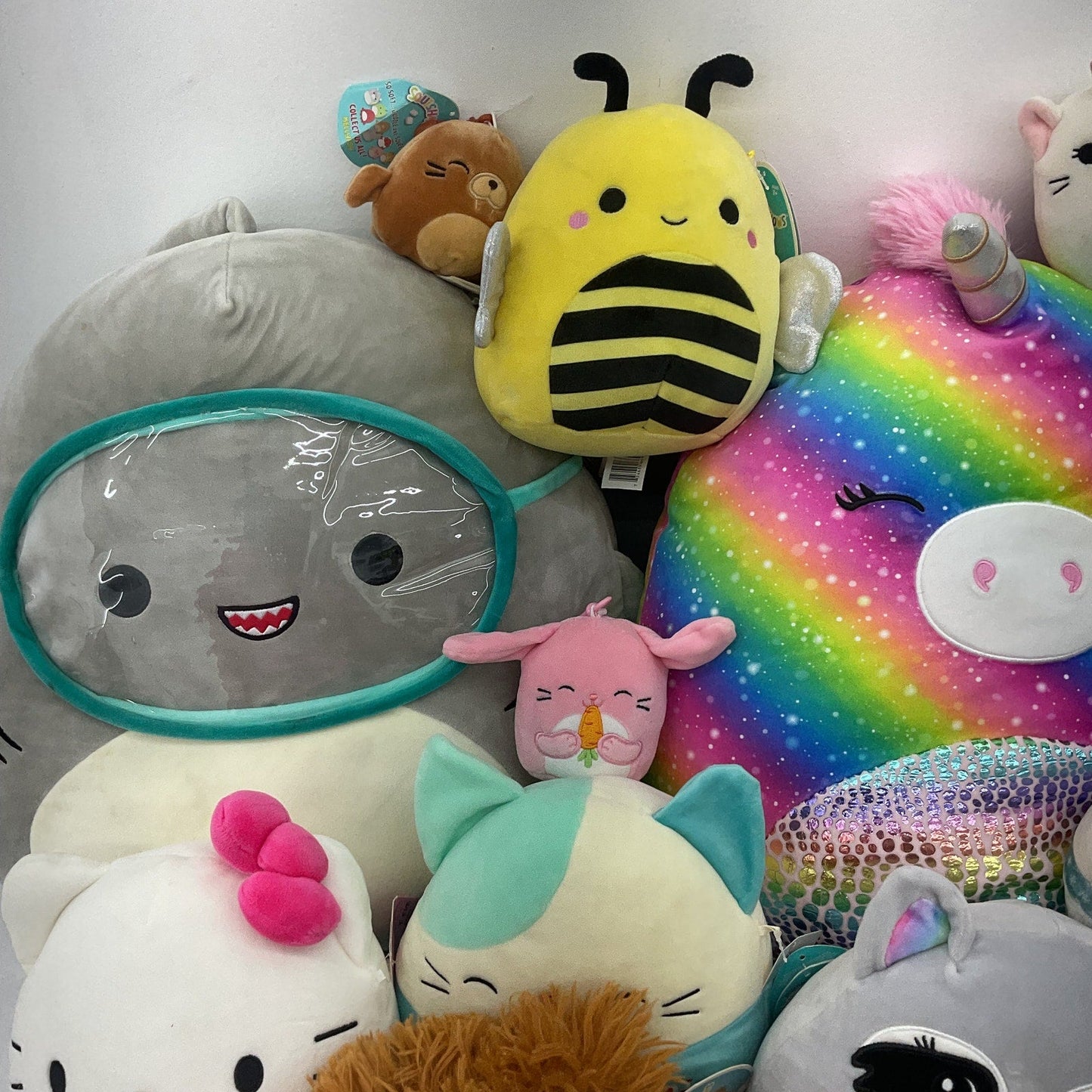 LOT 13 lbs Squishmallow Soft Character Plush Stuffed Toys Preowned Animals Food - Warehouse Toys