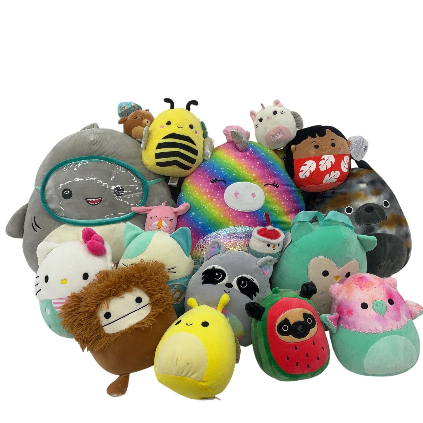 LOT 13 lbs Squishmallow Soft Character Plush Stuffed Toys Preowned Animals Food - Warehouse Toys