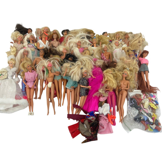 LOT 15 lbs Vintage Mattel Barbie Ken & Others Fashion Play Dolls Preowned Mixed - Warehouse Toys