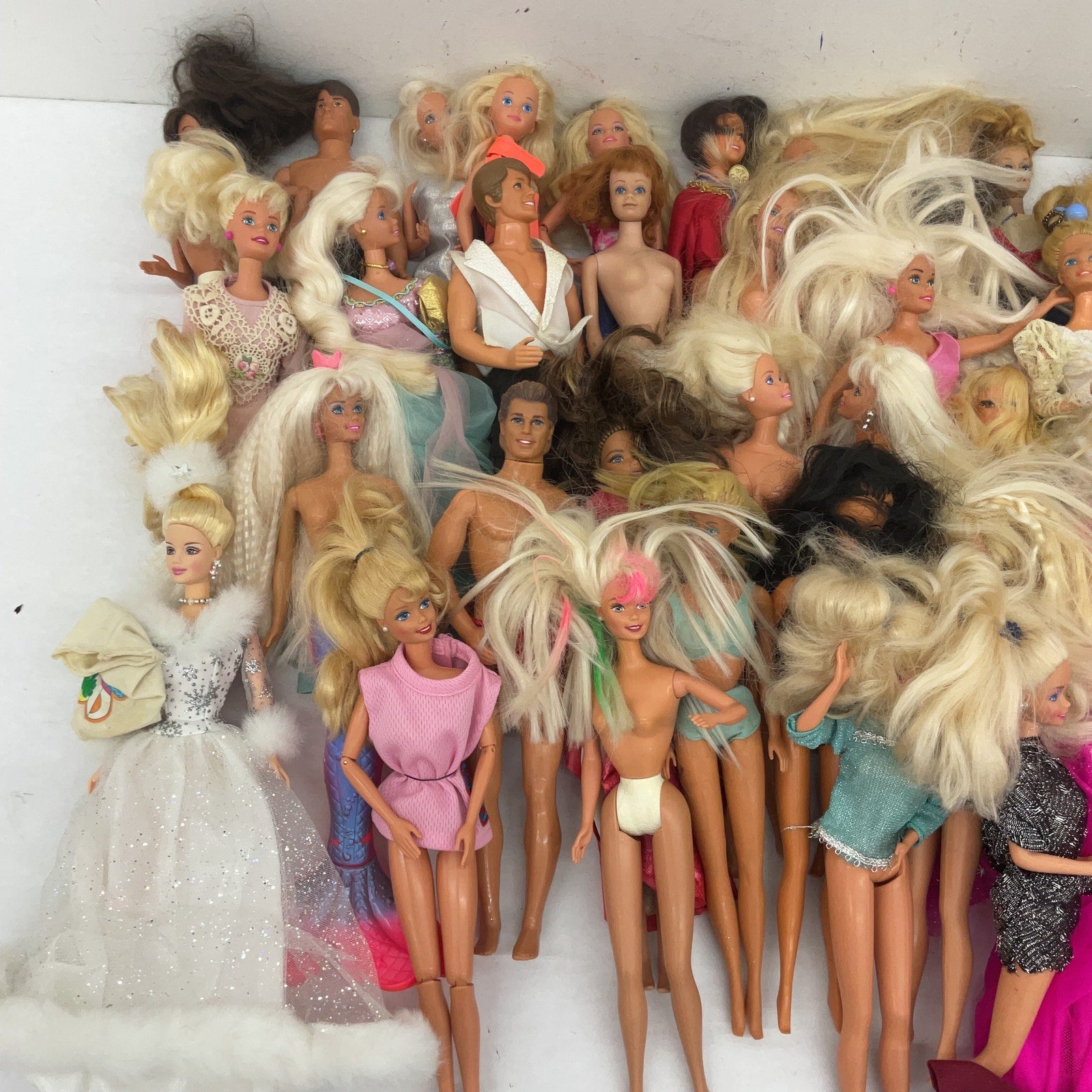 LOT 15 lbs Vintage Mattel Barbie Ken & Others Fashion Play Dolls Preowned Mixed - Warehouse Toys