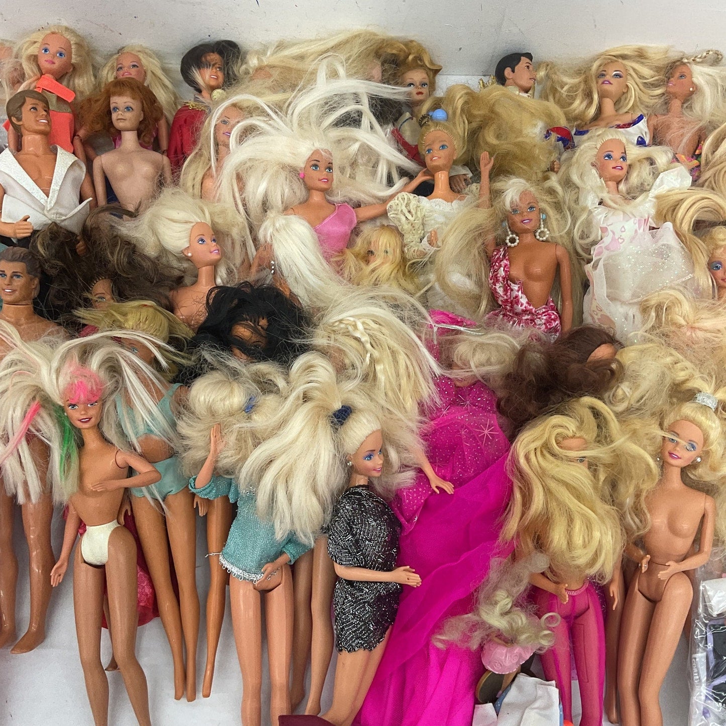 LOT 15 lbs Vintage Mattel Barbie Ken & Others Fashion Play Dolls Preowned Mixed - Warehouse Toys