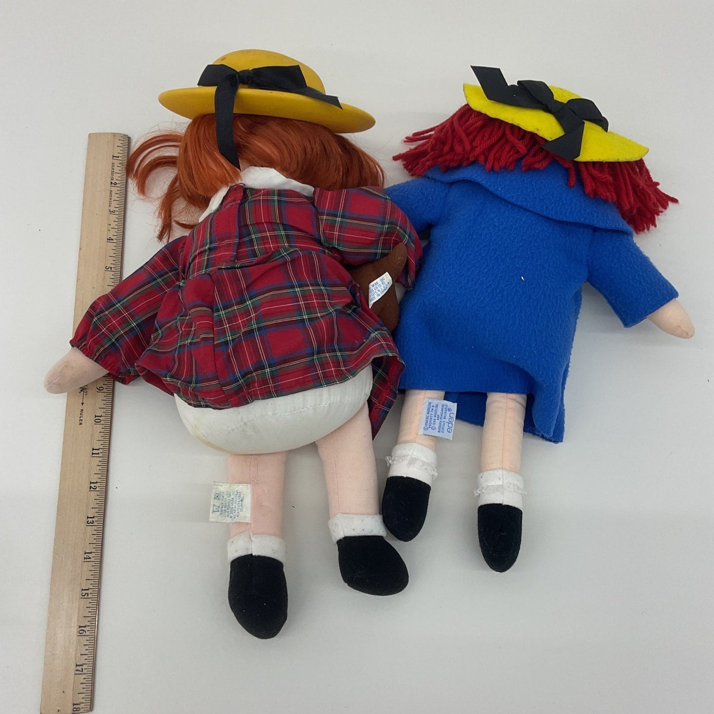 LOT 2 Madeleine Storybook Character Dolls Eden Toys Tartan Dress Blue School - Warehouse Toys