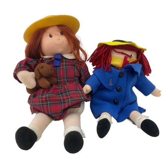 LOT 2 Madeleine Storybook Character Dolls Eden Toys Tartan Dress Blue School - Warehouse Toys