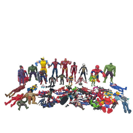 LOT 20 LBS Of Preowned Action Figure Collection Marvel Spider Man Hulk Iron Man - Warehouse Toys